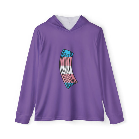 Unisex Trans Pride Flag Rifle Magazine Performance Hoodie- Purple