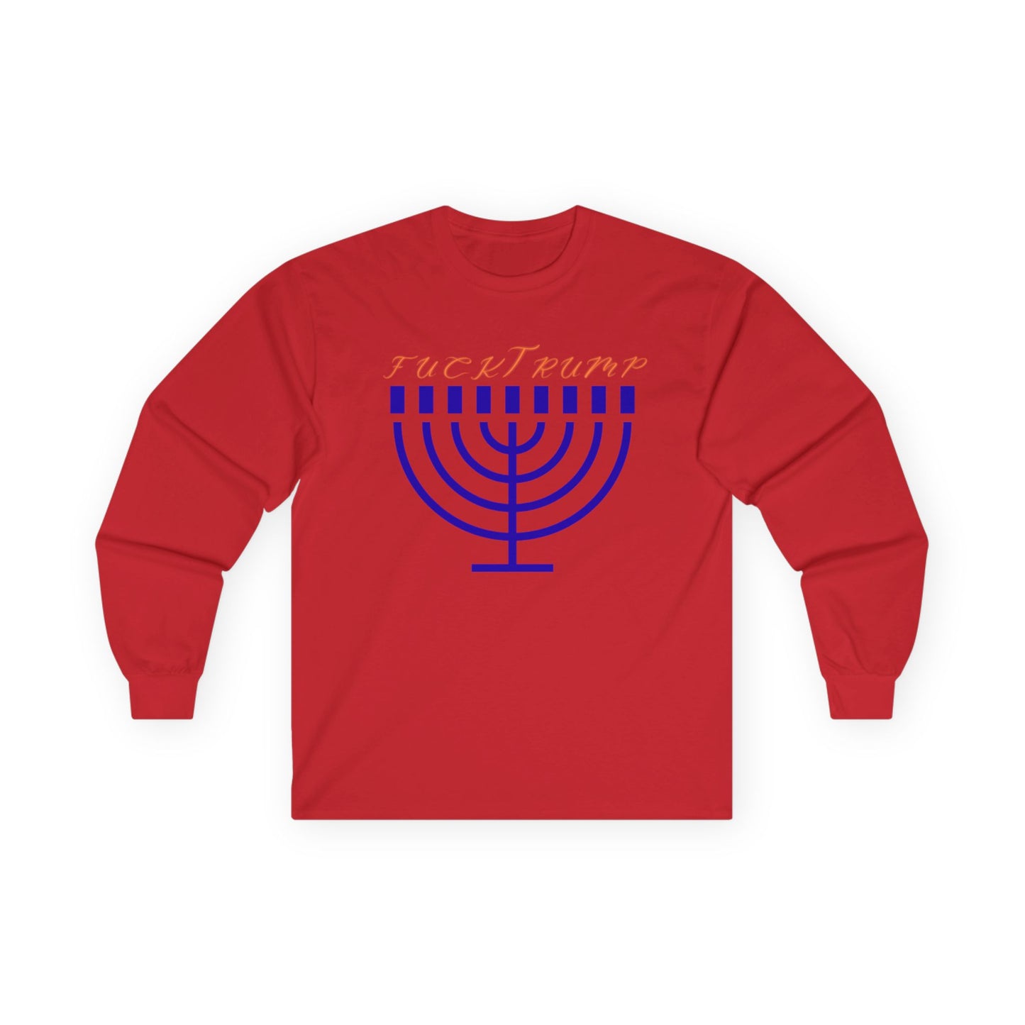 F*** Trump Menorah Hannukah Long Sleeve Tee