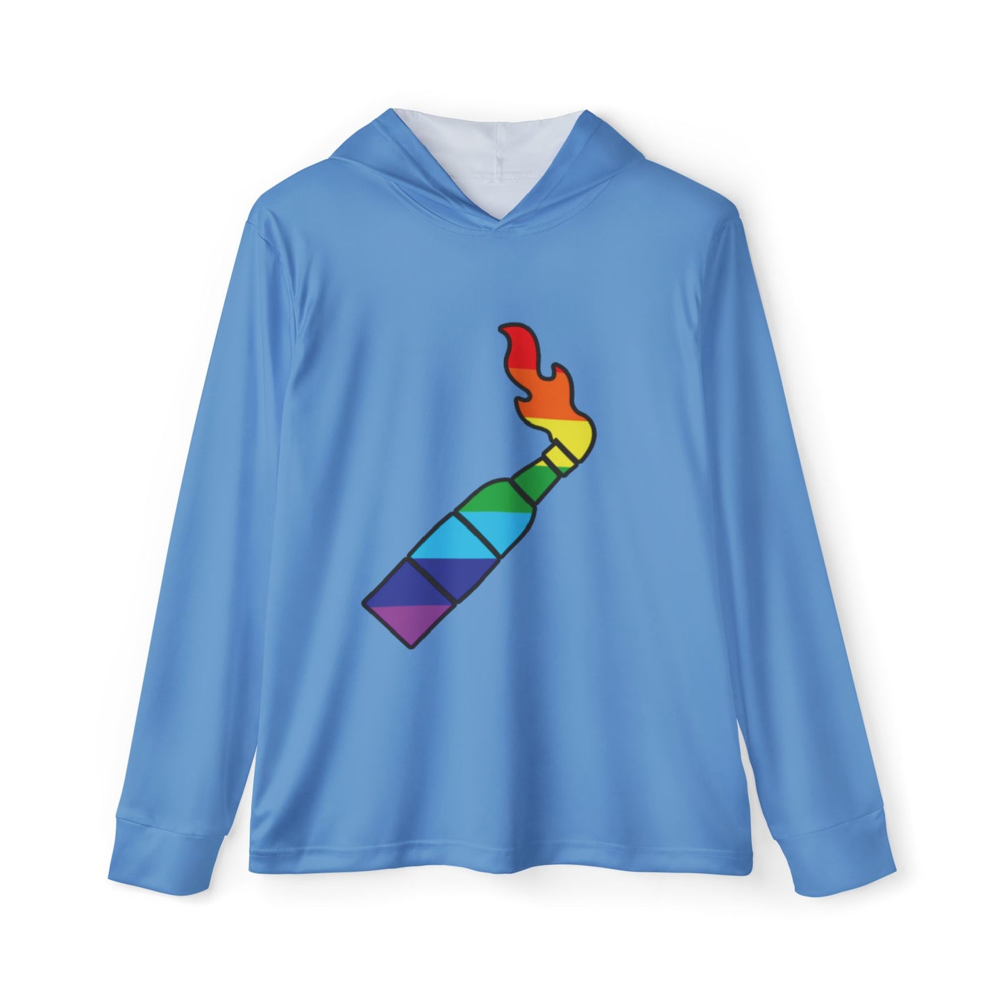 Pride "Candle" Performance Hoodie- Light Blue