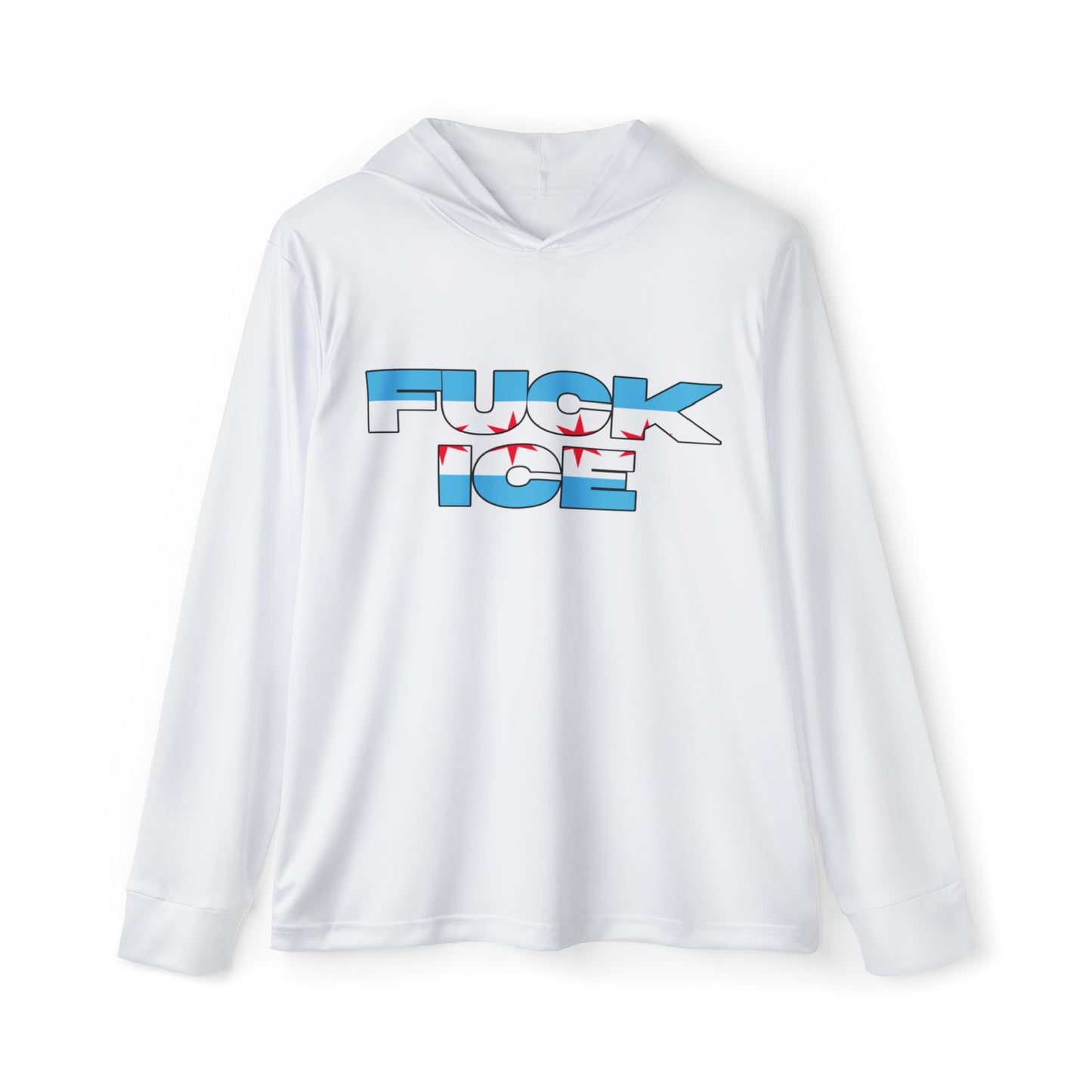 F**K ICE Unisex Performance Hoodie- City of Chicago- White