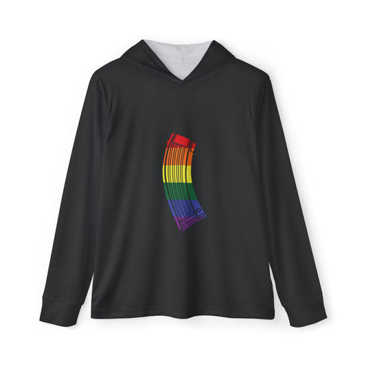Unisex Pride Flag Rifle Magazine Performance Hoodie- Black