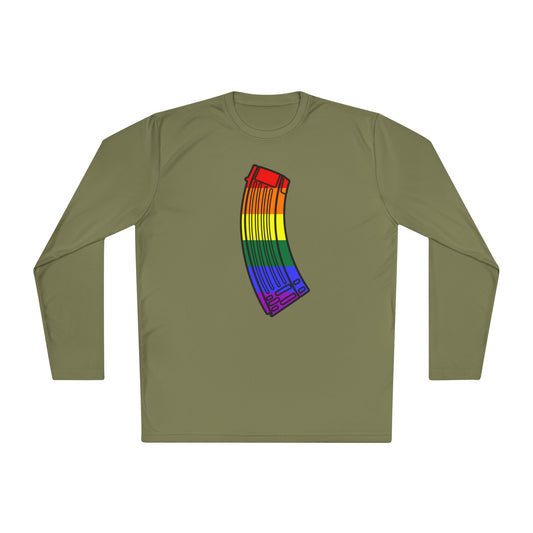 Unisex Pride Flag Rifle Magazine Performance Long Sleeve Tee
