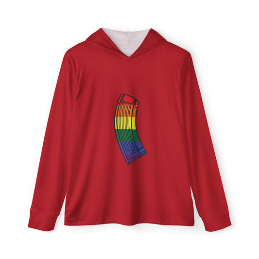 Unisex Pride Flag Rifle Magazine Performance Hoodie- Red