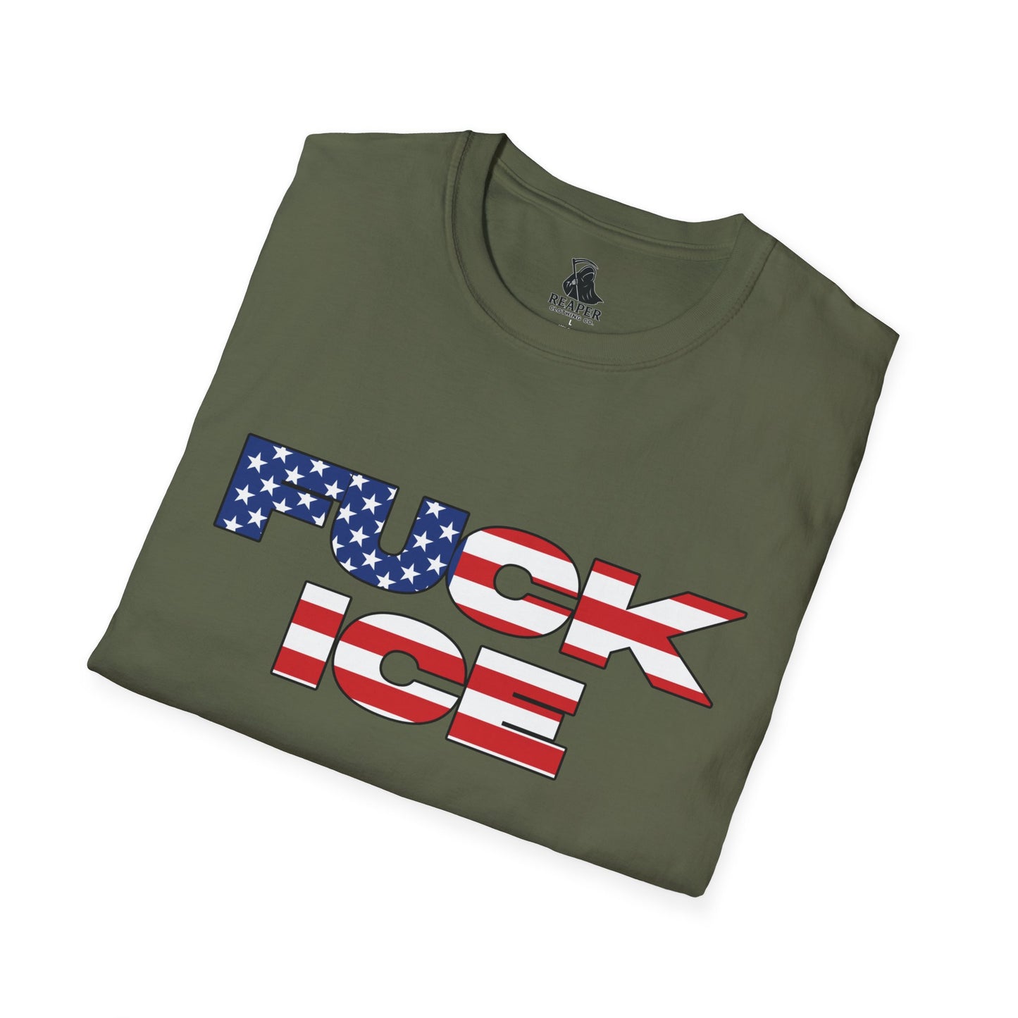 Unisex F**K ICE T-shirt- USA Flag