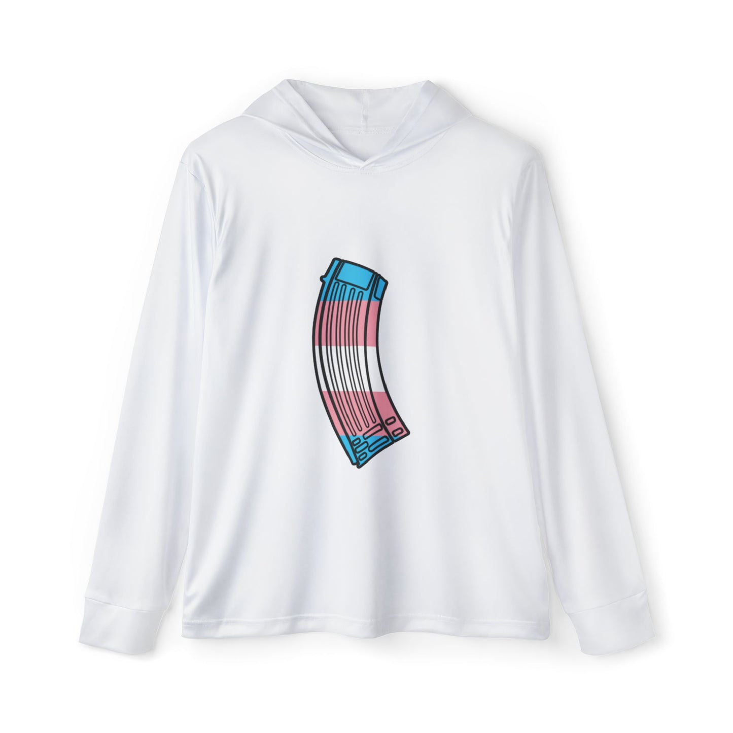 Unisex Trans Pride Flag Rifle Magazine Performance Hoodie- White