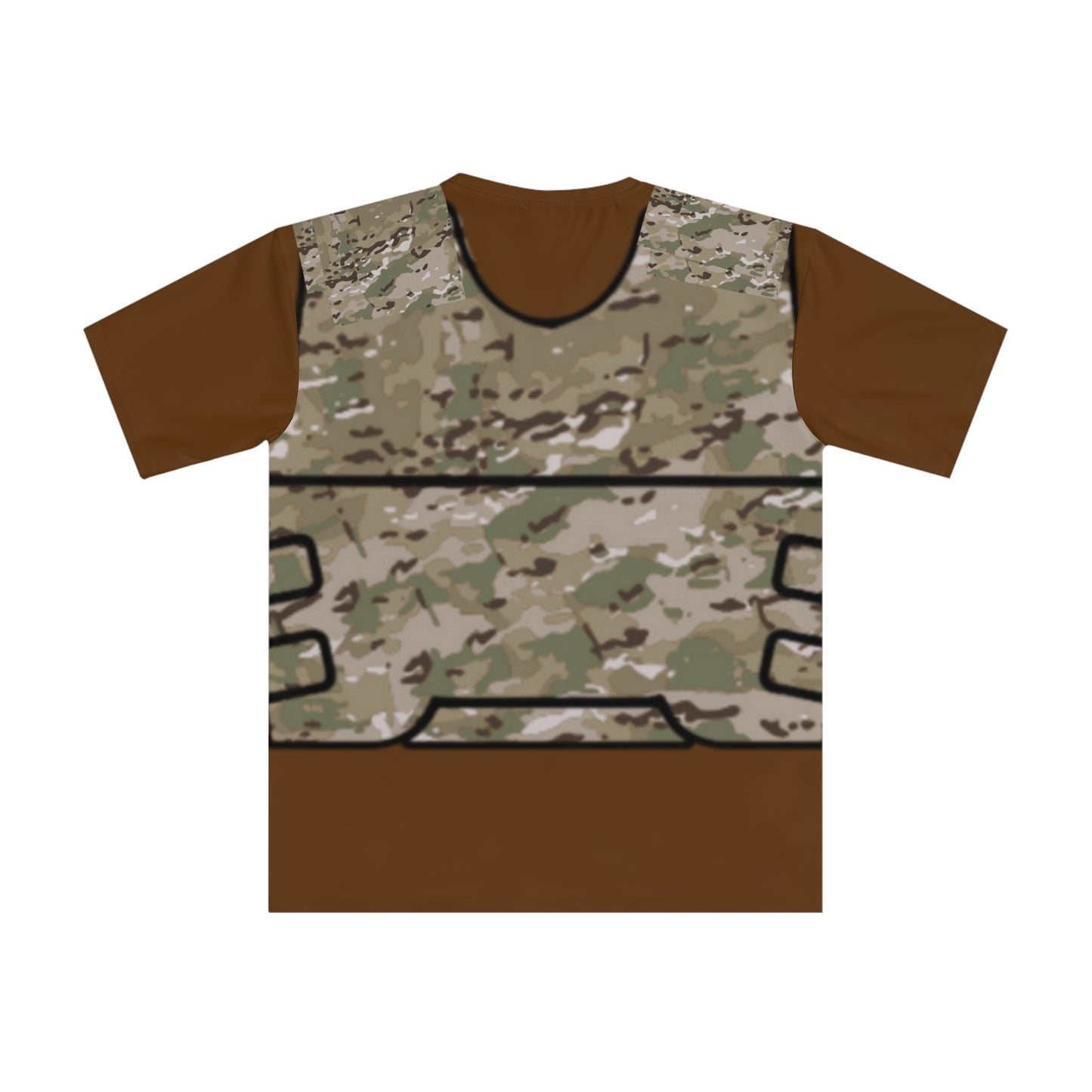 Unisex Camo Tactical Vest T-Shirt- Brown