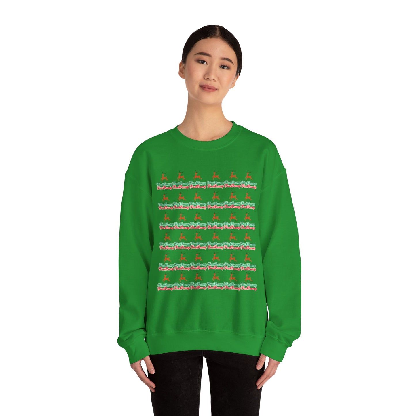 F*** Trump Pattern Christmas Holiday Sweatshirt