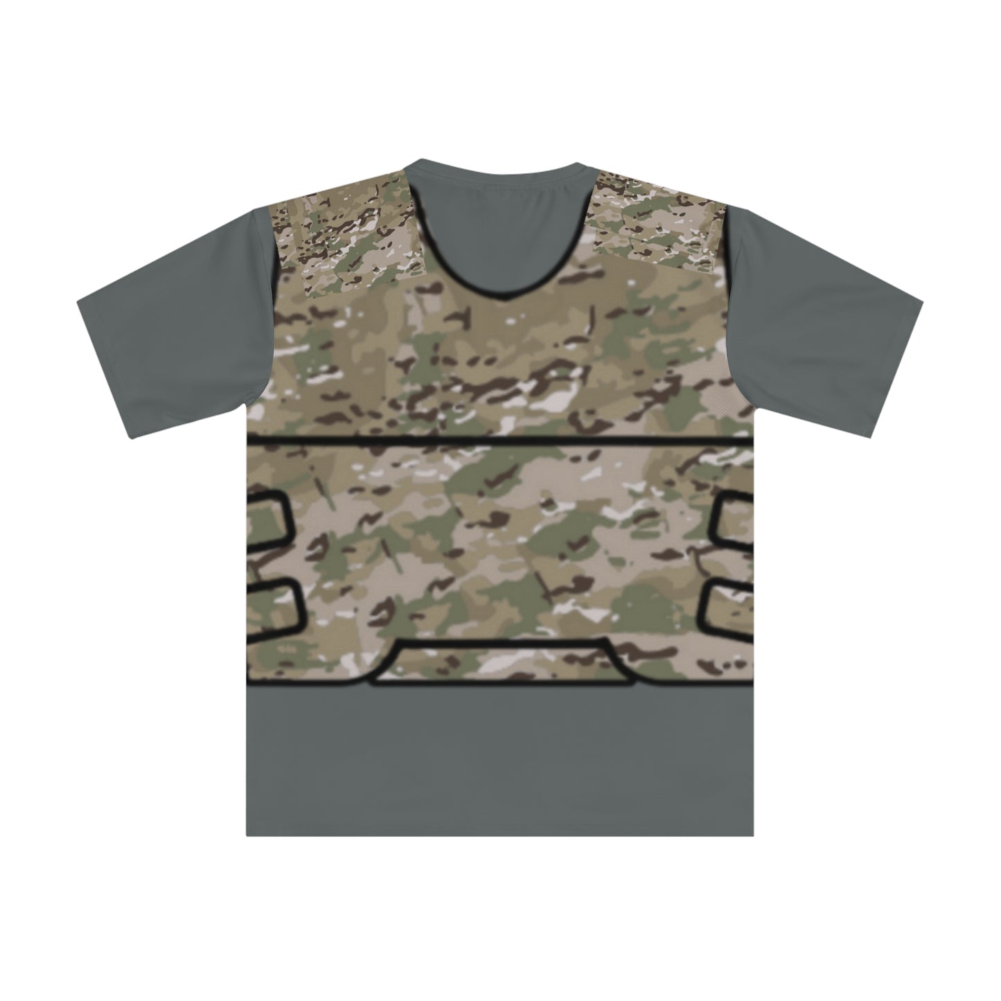 Unisex Camo Tactical Vest T-Shirt- Grey