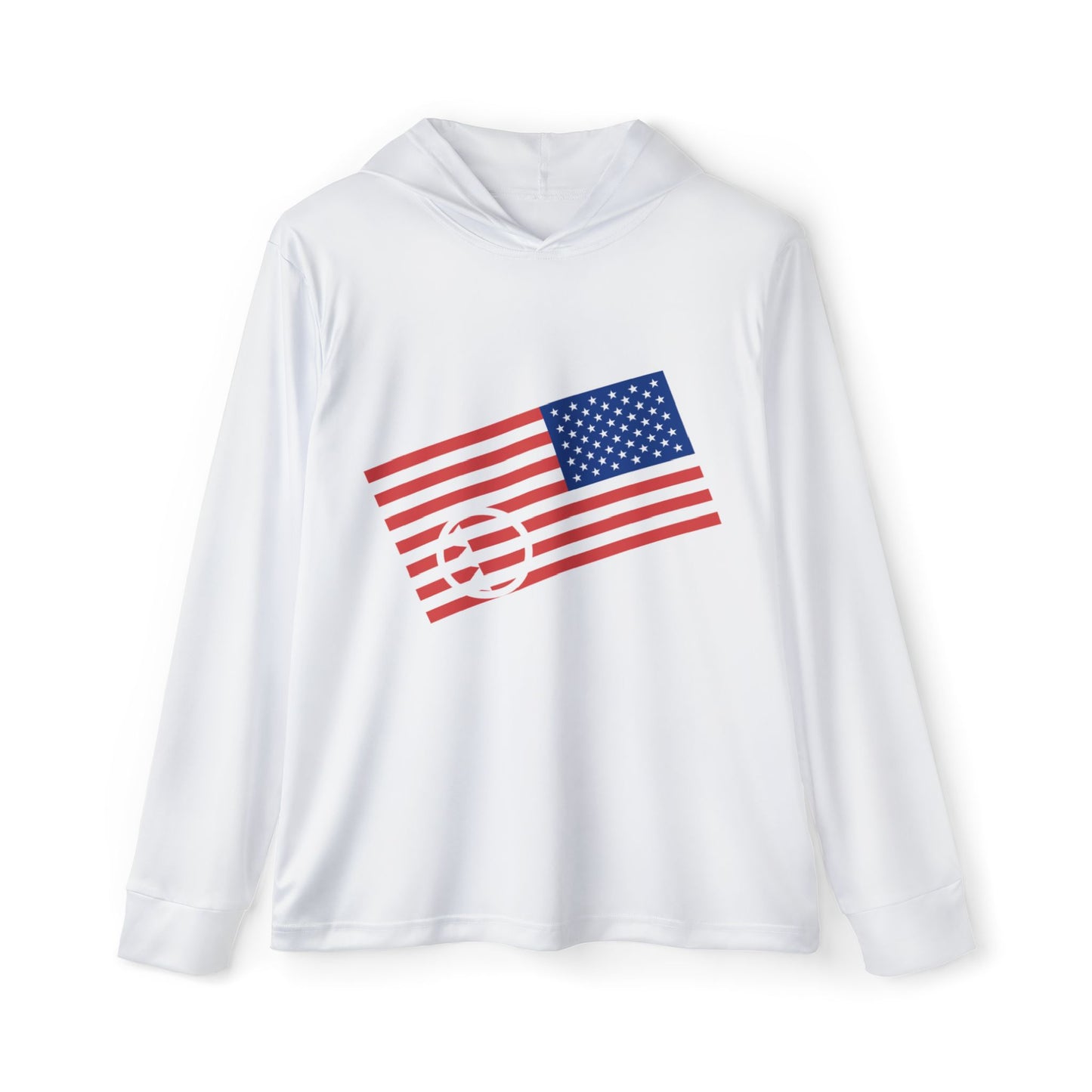 Unisex Antifascist American Flag Performance Hoodie- White