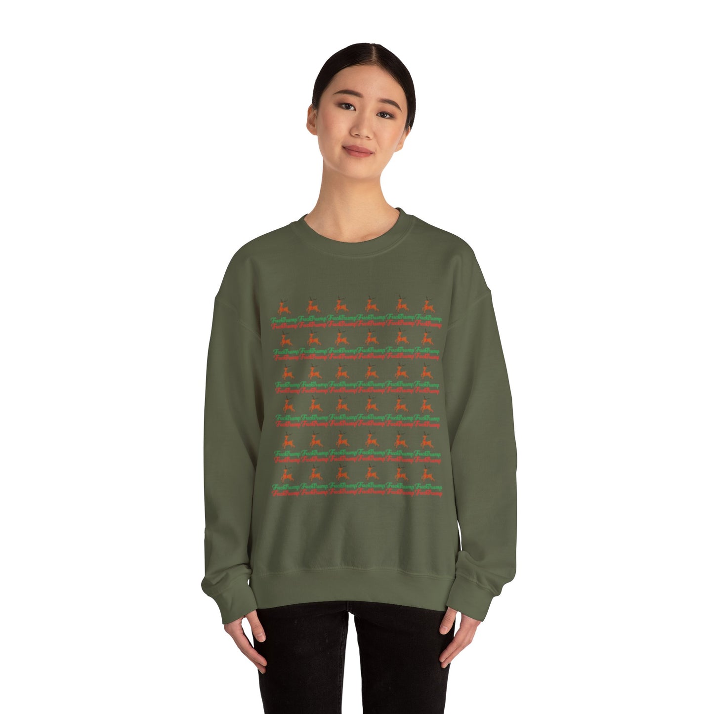 F*** Trump Pattern Christmas Holiday Sweatshirt