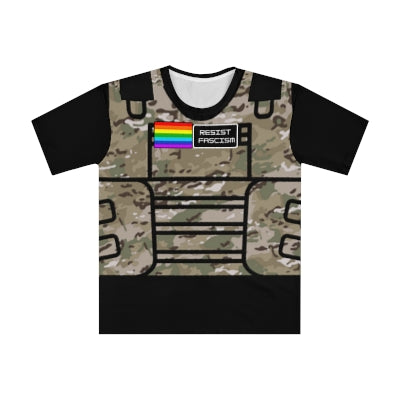 Unisex Camo Tactical Vest T-Shirt- Black